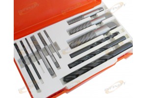 12 PC RIGID SCREW EXTRACTOR SET DRILL EASY OUT HAND TOOL